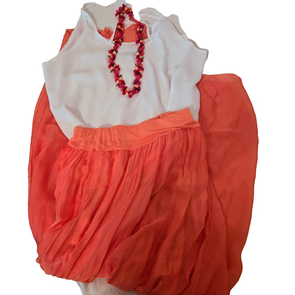 NWT LOLA Made In Italy Viscose Silk Blend Shiffon Flowy Palazoo Pants Small - Picture 12 of 13